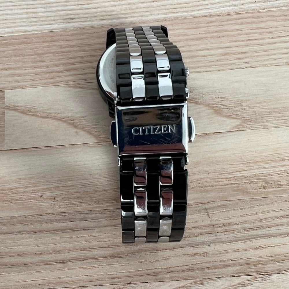 Citizen Ladies Watch Crystal Dial Markers Black & Stainless Band Quartz Date Wnd - Picture 14 of 16